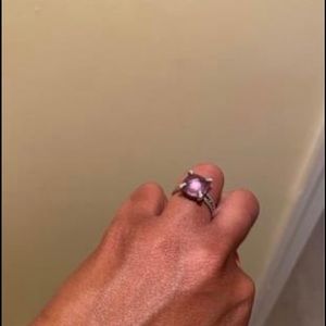 Châtelaine Ring with Amethyst and Diamonds, 11mm